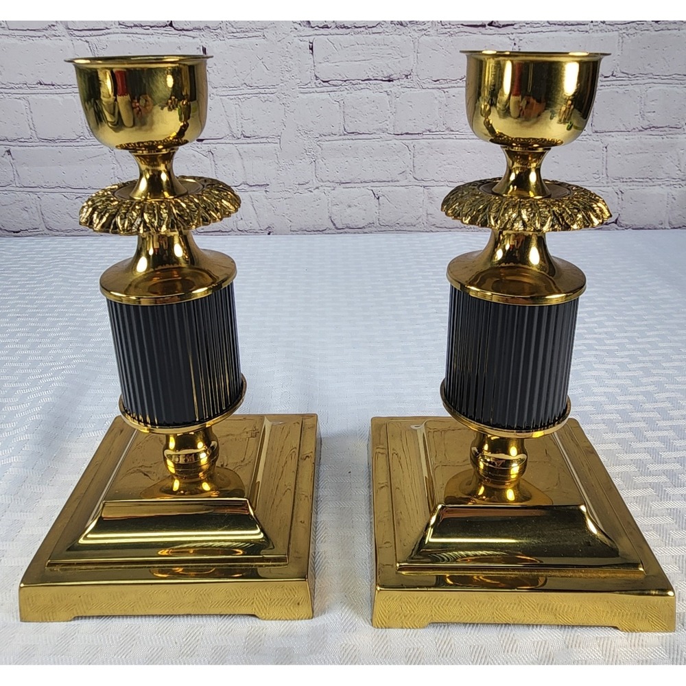 Annick Naudy Brass Crafted Candle Holder Sconce Candlestick Set 1970s